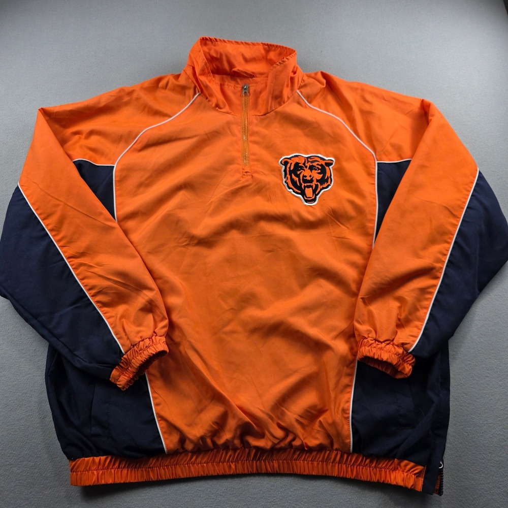 NFL Chicago Bears Windbreaker Jacket Orange Navy Blue XXL G-III Apparel‎ Group